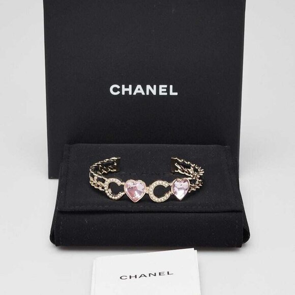 Chanel Goldtone Metal Chain Coco Crush Cuff Bracelet Size M - Picture 1 of 7